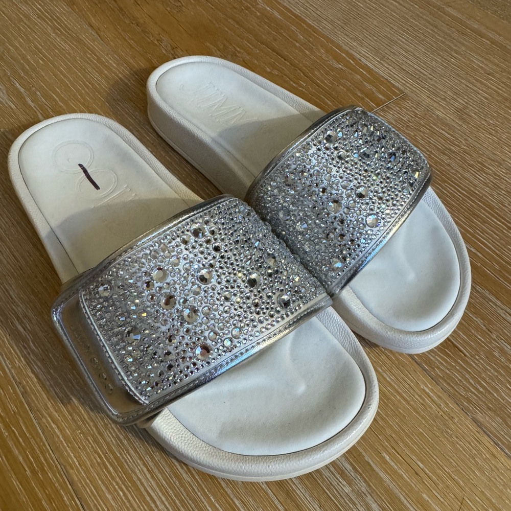 Jimmy Choo Crystal Slides Size: 36